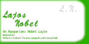 lajos nobel business card